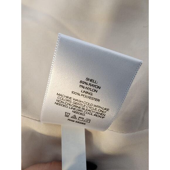 Express Oversized Textured Boyfriend Blazer Suit Jacket Beige Cream sz L - Picture 13 of 16